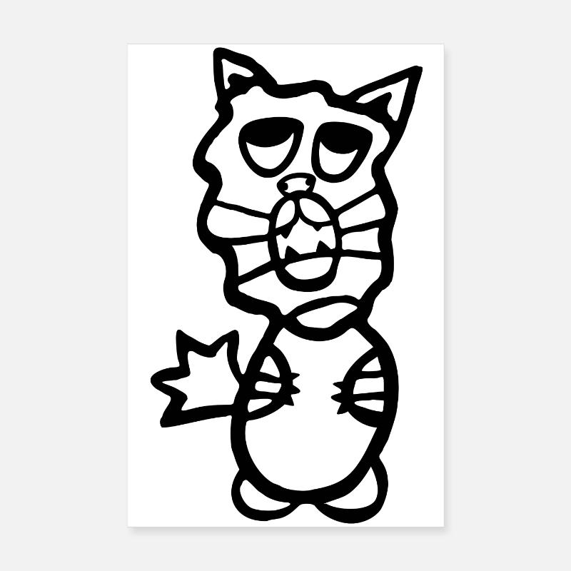 Cat cool and crazy with stencil - silhouette Poster 8" x 12" (20x30 cm)