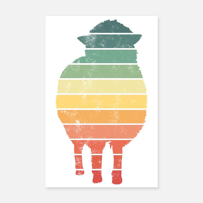 Schaf Schafe - Poster 20x30 cm - Weiß
