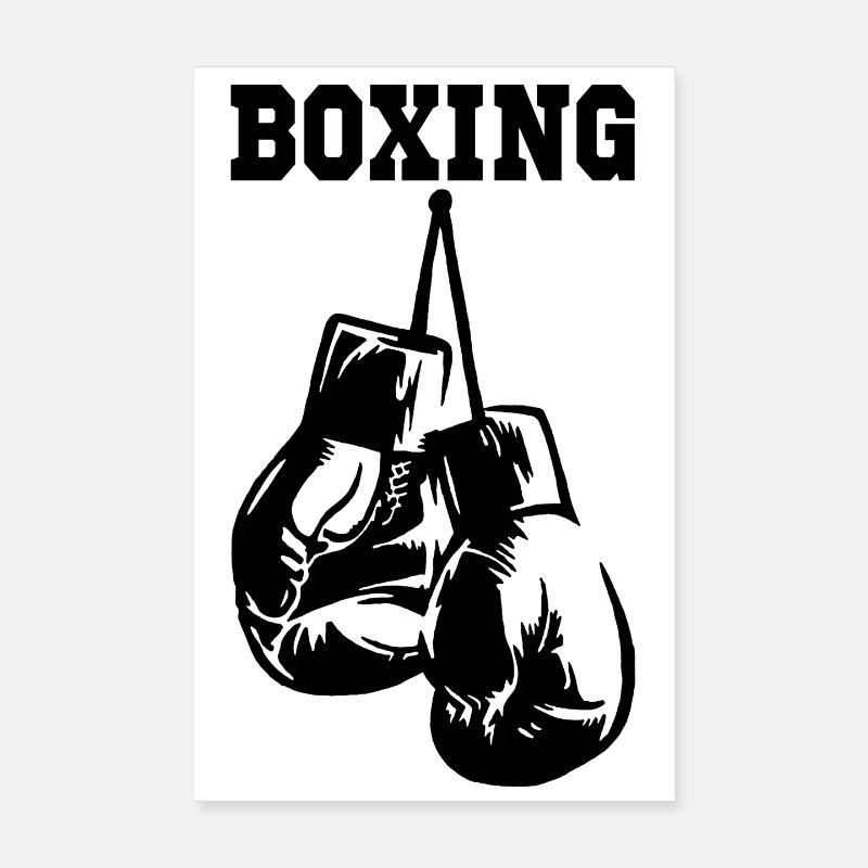 Gants de boxe noirs - Poster 20 x 30 cm - blanc