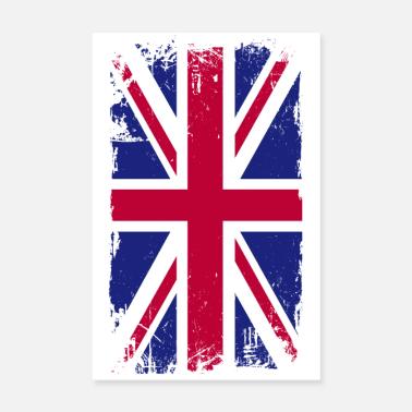 Grunge Union Jack Splash Poster 20x30 cm