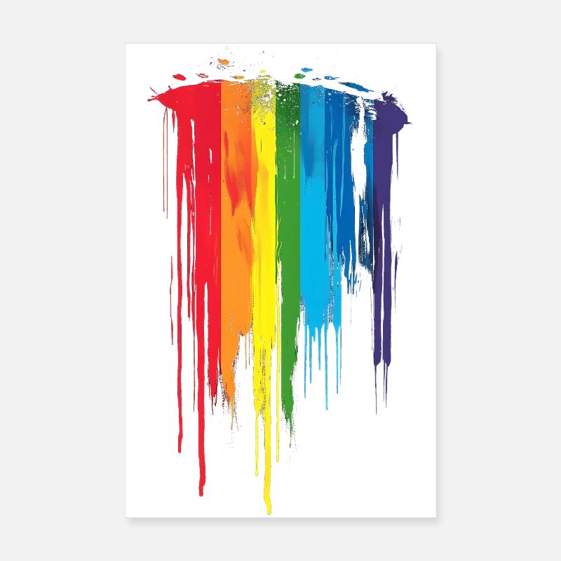 Subtil et cool Dripping Pride drapeau arc en ciel Design Poster 20 x 30 cm