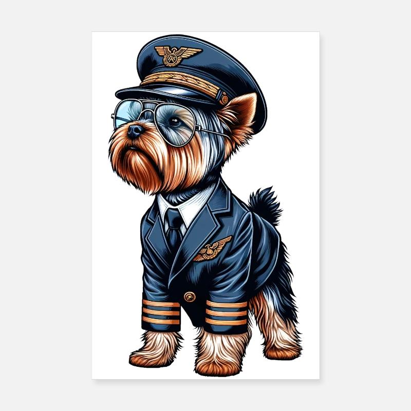 Yorkshire Terrier Pilot Poster 20x30 cm