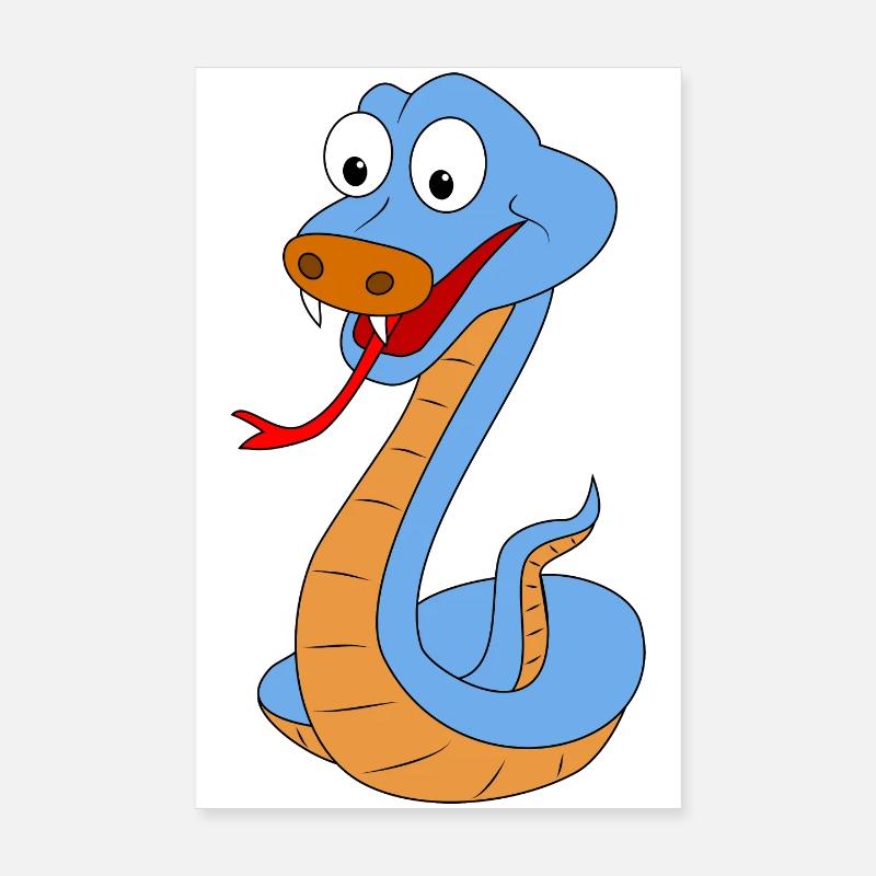 Conception de dessin animé de serpent ludique Poster 20 x 30 cm