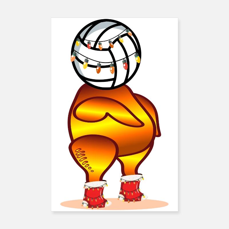 POULET RÔTI DE VOLLEY-BALL DE NOËL Poster 20 x 30 cm