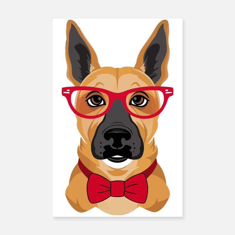 Chien intelligent : conception de chien pimpant Poster 20 x 30 cm