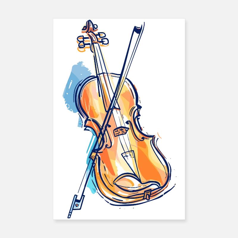 Dessin de violon Poster 20 x 30 cm