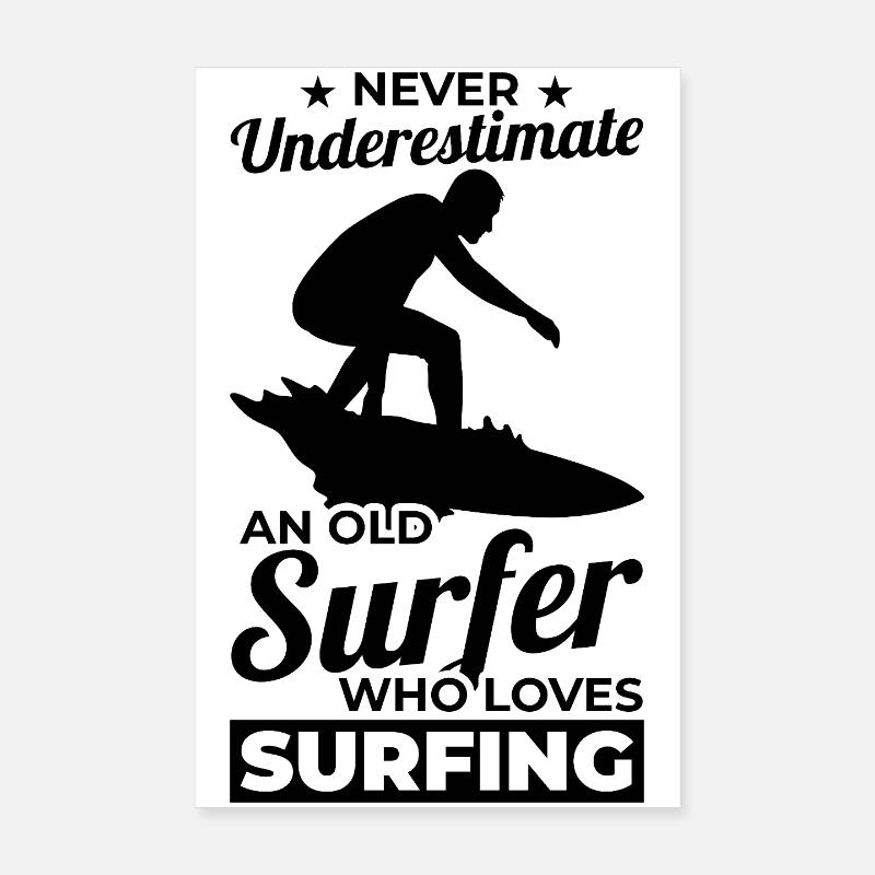 Surfeur Papi Poster 20 x 30 cm