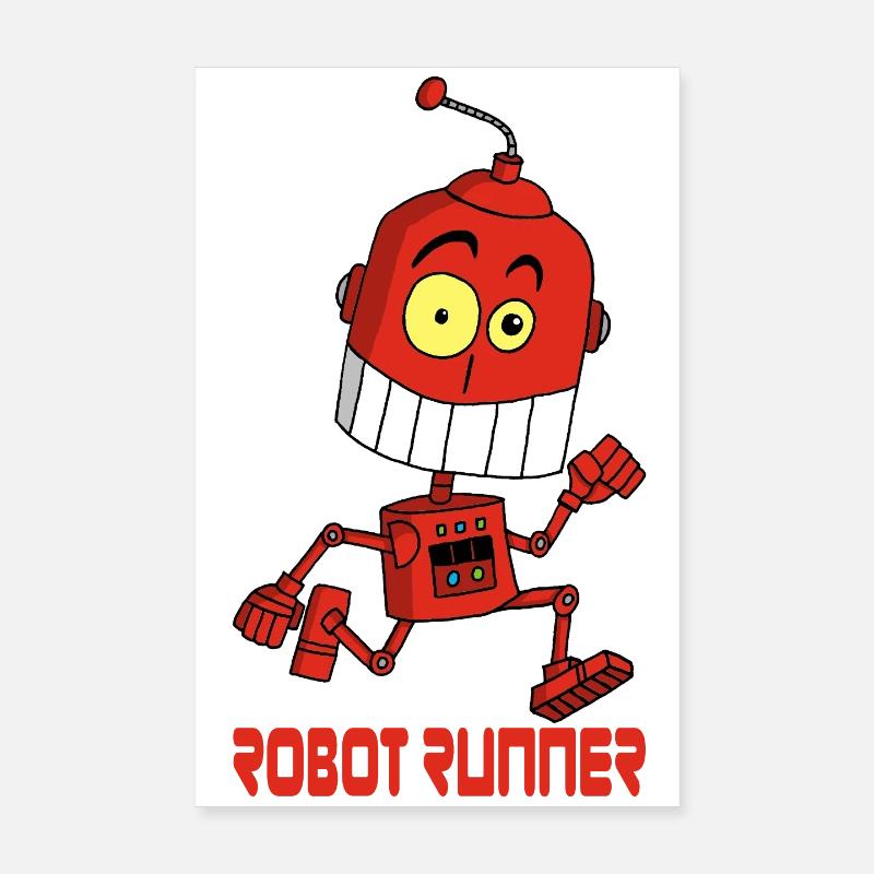 The running robot Poster 8" x 12" (20x30 cm)