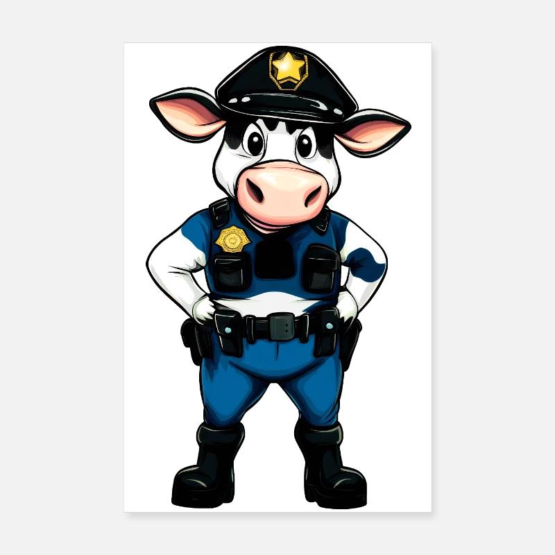 Kühe Polizei Poster 20x30 cm