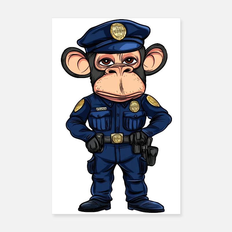 Monkey Police Poster 8" x 12" (20x30 cm)