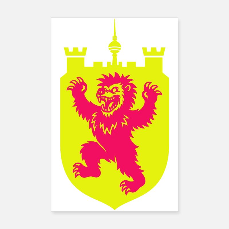 Berliner Tanzbär Neon Poster 20x30 cm