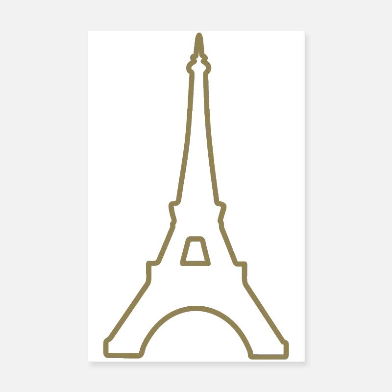 Eiffelturm Paris minimalistisches Wahrzeichen Poster 20x30 cm