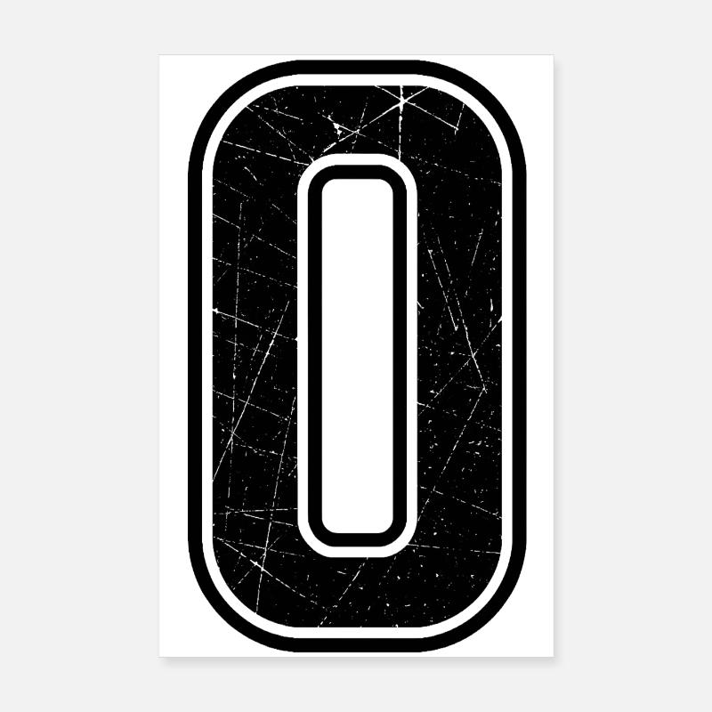 Black Grunge Null Sign Poster 8" x 12" (20x30 cm)