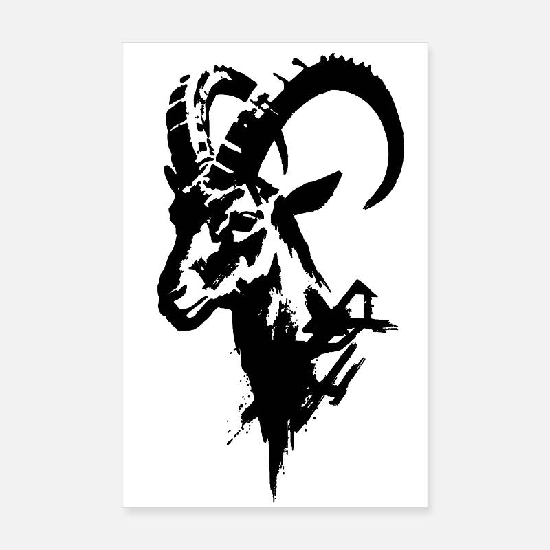 Capricorne noir Poster 20 x 30 cm