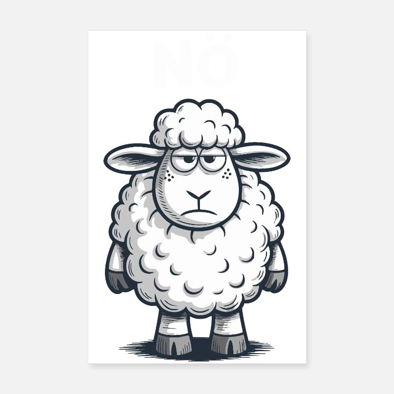 Basse-Autriche – Grumpy Sheep Humour Design Poster 20 x 30 cm