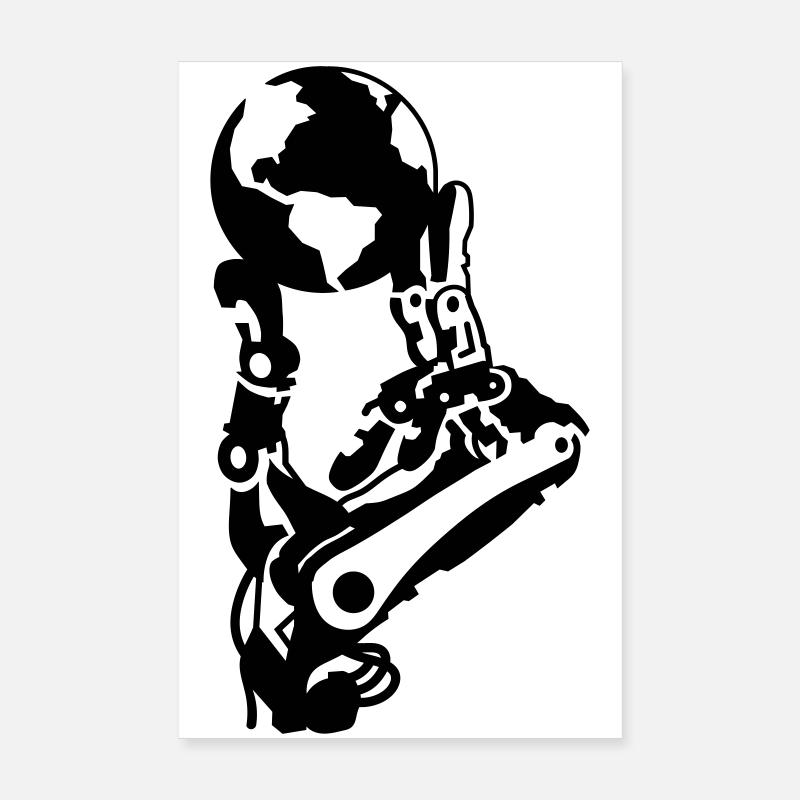 Globe in robot hand Poster 8" x 12" (20x30 cm)