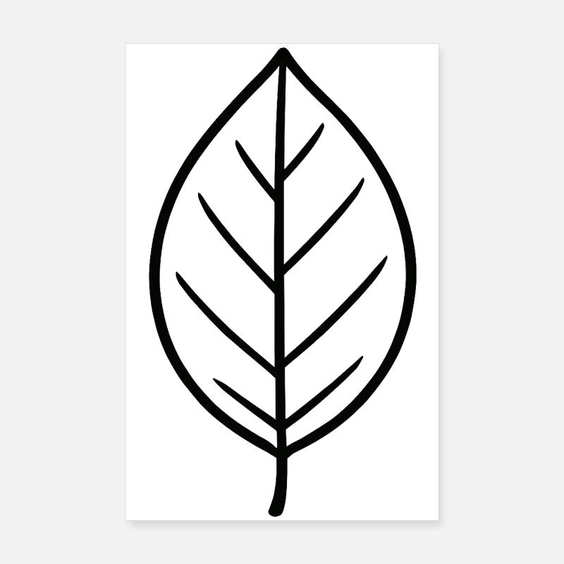 Blatt Minimalist Outline-Design Poster 20x30 cm
