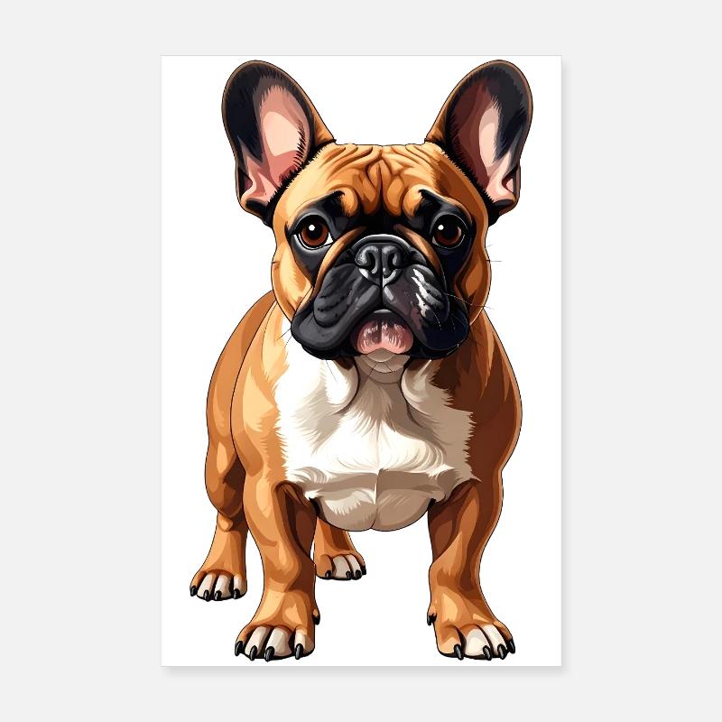 Bouledogue français - Poster 20 x 30 cm - blanc
