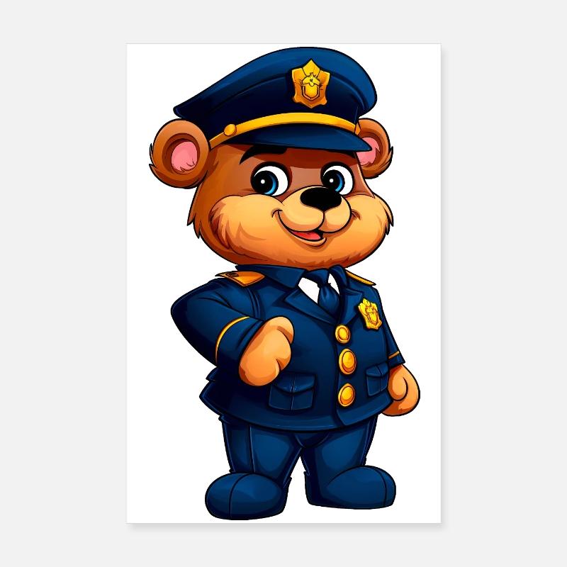 Bär Polizei Poster 20x30 cm
