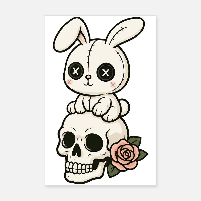 Goth Bunny Horreur Rabbit Gothique Effrayant Effrayant Poster 20 x 30 cm