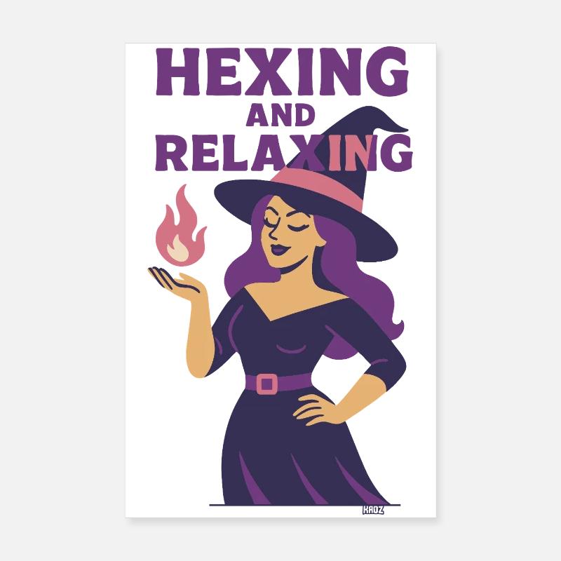 Sortilège et Sorcière Relaxante Poster 20 x 30 cm
