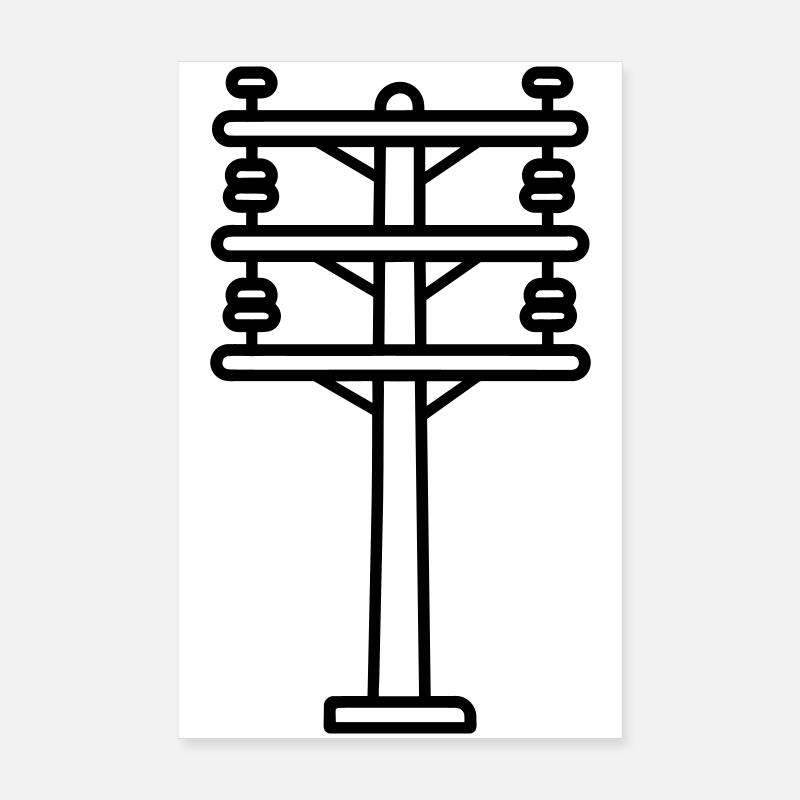 poteau électrique Poster 20 x 30 cm
