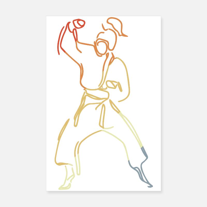 Female Karateka Drawing Poster 8" x 12" (20x30 cm)