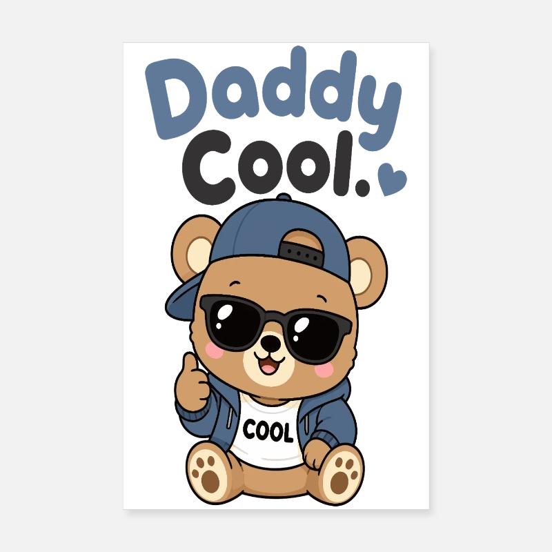 Papa Ours Cool en sweat à capuche Poster 20 x 30 cm