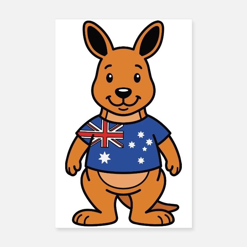 Australia Kangaroo Poster 20 x 30 cm