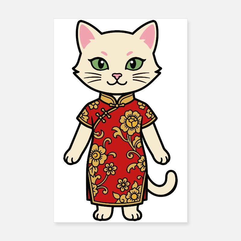 China-Shanghai-Katze Poster 20x30 cm