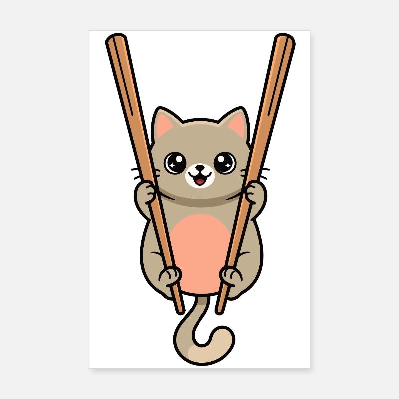 cat noodle sticks Poster 8" x 12" (20x30 cm)
