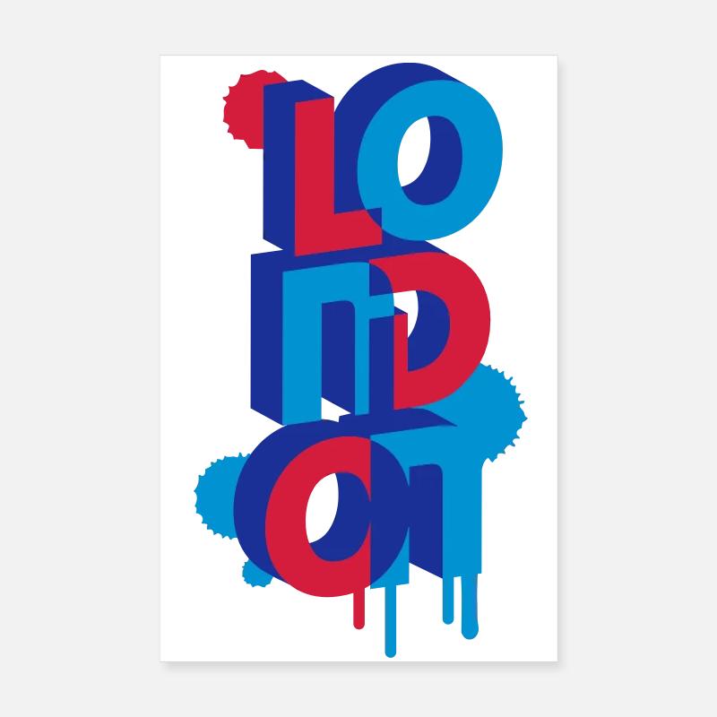 Londres en lettres 3D Poster 20 x 30 cm