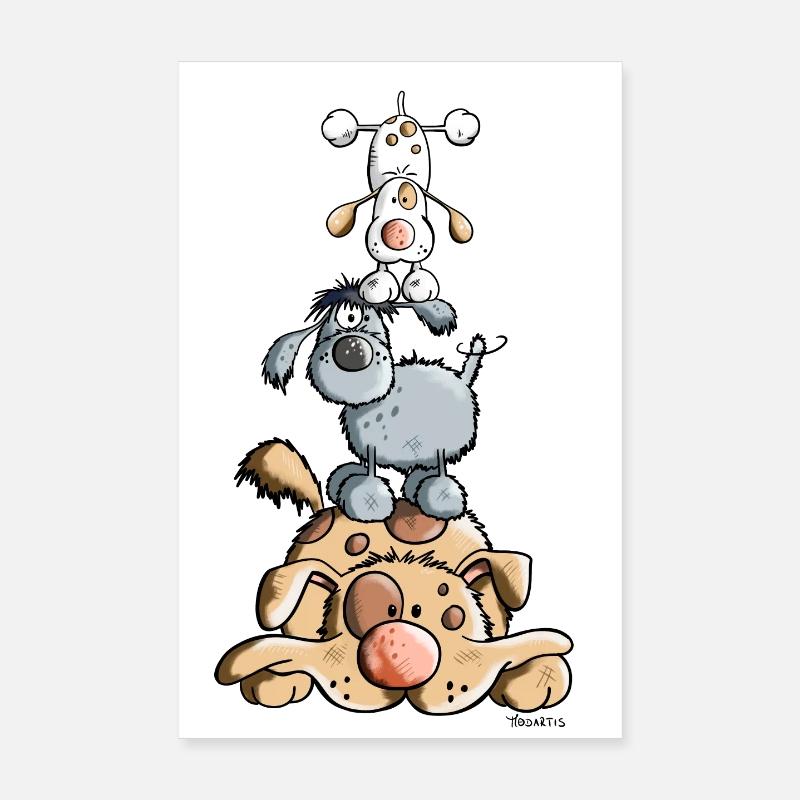 Hundeturm - Poster 20x30 cm - Weiß
