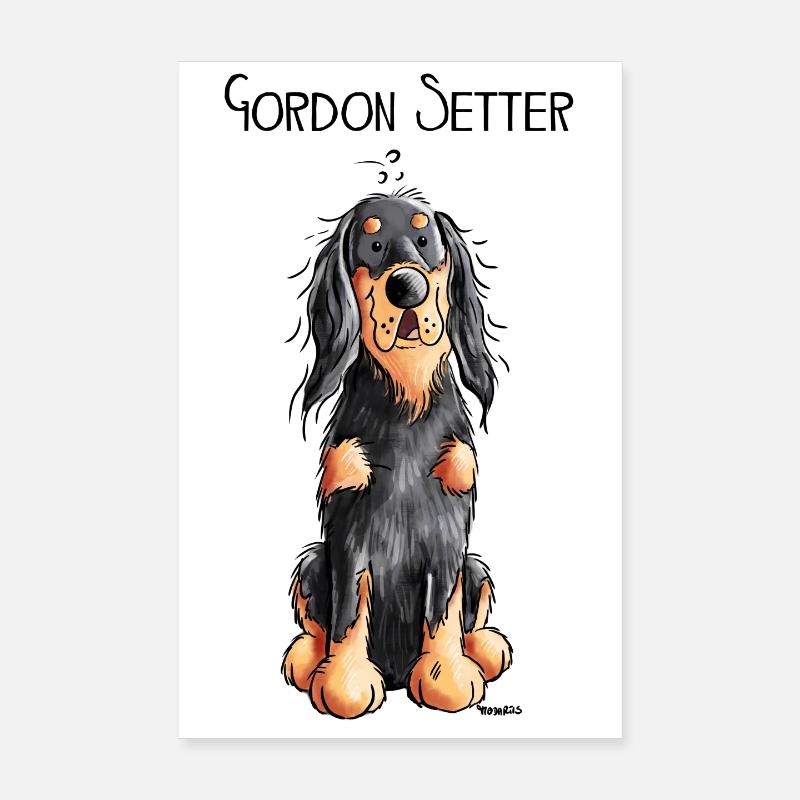 Funny Gordon Setter - Hund - Comic - Hunderasse Poster 20x30 cm