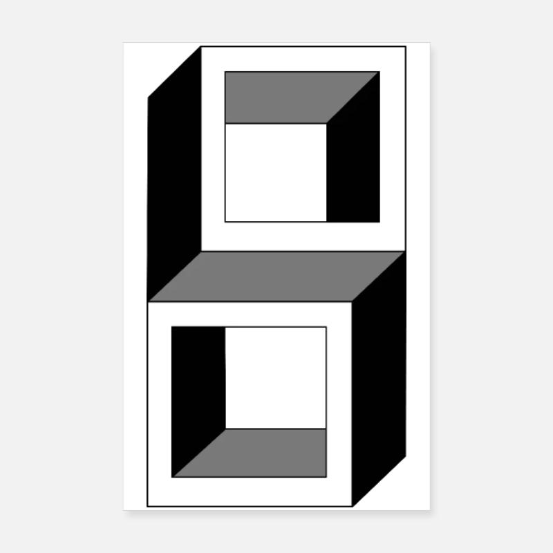Stacked Frames Monochrome Poster 8" x 12" (20x30 cm)