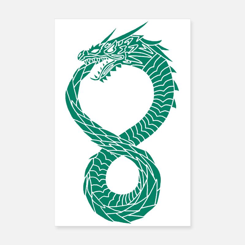 Dragon infini vert Poster 20 x 30 cm