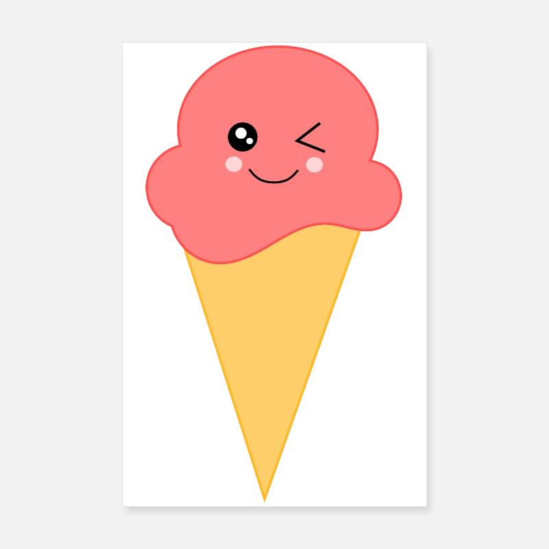 Eis Eiscreme Erdbeereis Poster 20x30 cm