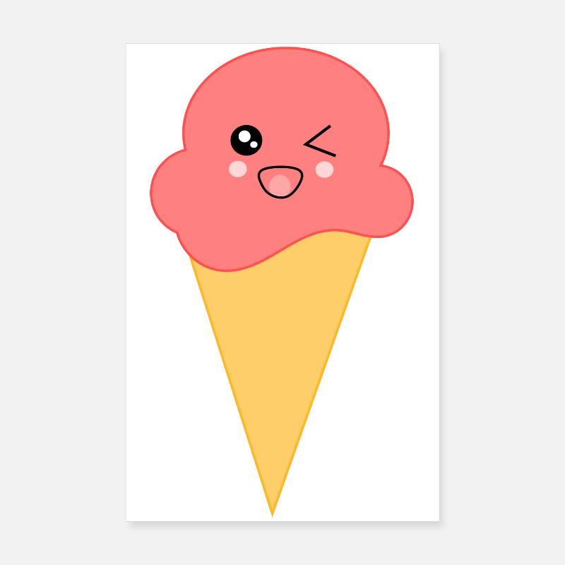 Eis Eiscreme Erdbeereis Poster 20x30 cm