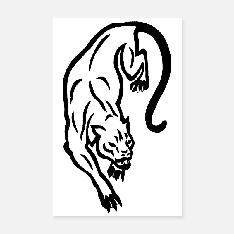 Schwarze Panther-Silhouette Poster 20x30 cm