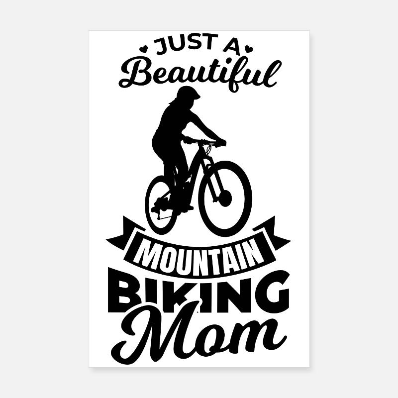 Mountainbiking Mutter Poster 20x30 cm