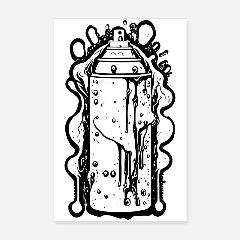 Cool Comic Spray Can avec des gouttes Poster 20 x 30 cm