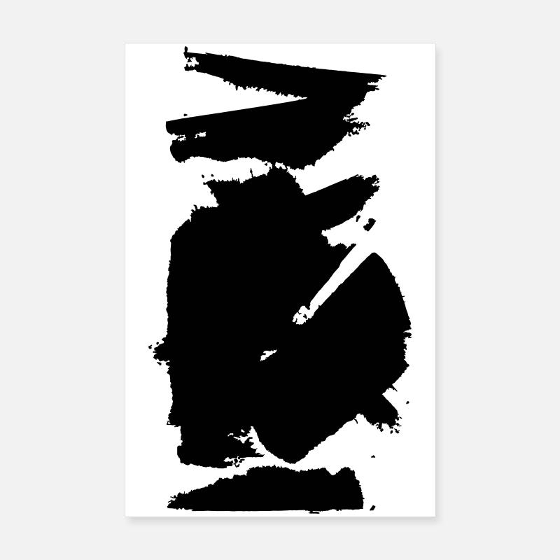 Farbwischer Klecks - Poster 20x30 cm - Weiß