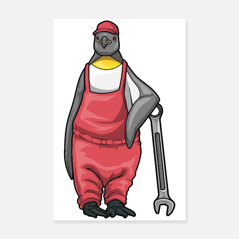 Atelier de clé mécanique Penguin Poster 20 x 30 cm