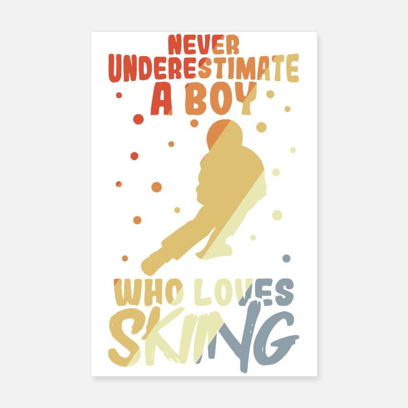 Drôle de garçon de ski Poster 20 x 30 cm