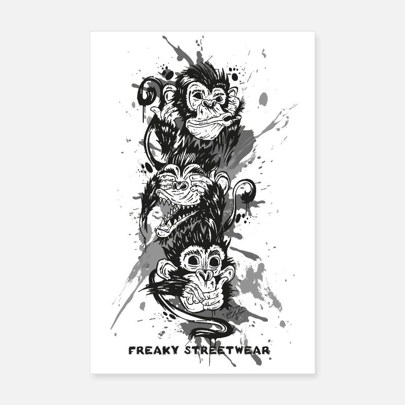 three monkeys Poster 20x30 cm