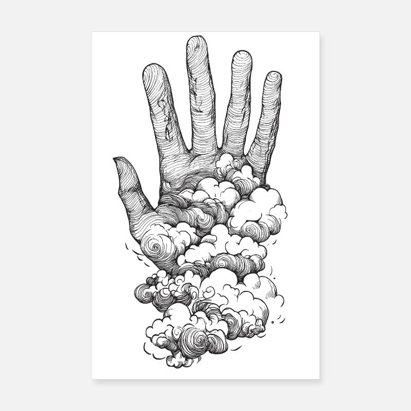 Hand in the clouds Poster 8" x 12" (20x30 cm)