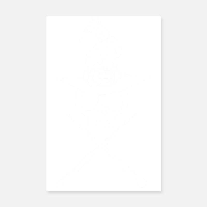 Crâne de magicien blanc Poster 20 x 30 cm