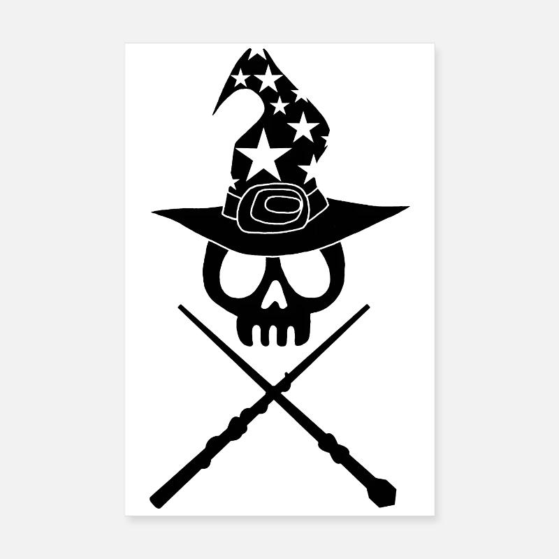 Crâne du magicien noir Poster 20 x 30 cm