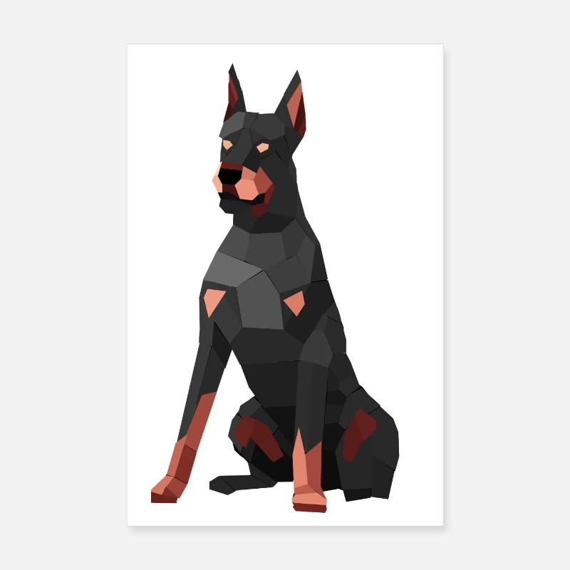 Doberman moderne – art low poly Poster 20 x 30 cm
