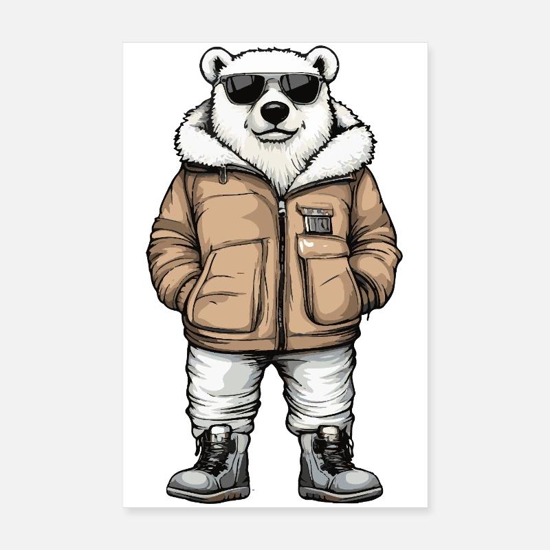 Polar Bear Cool Winter Poster 8" x 12" (20x30 cm)